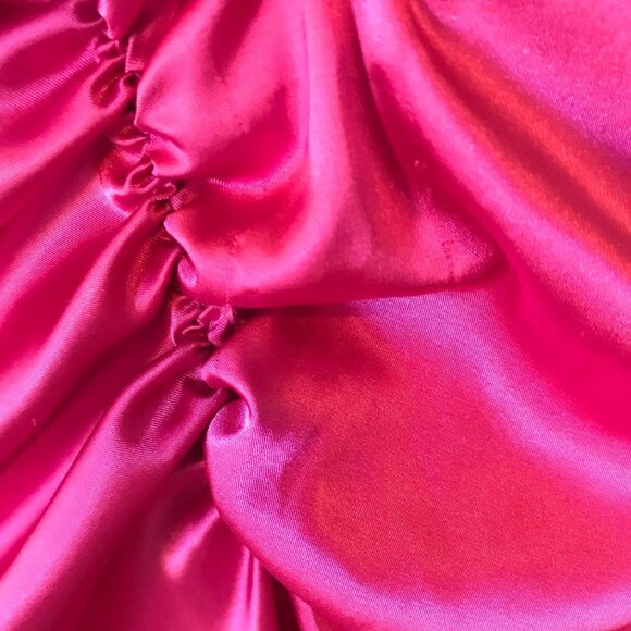 Jessica McClintock Vintage Victorian Lolita Fuchsia Ruffle Train Evening Gown L - Picture 8 of 8